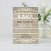 RSVPを結婚するヴィンテージの20年代映画玄関ひさし 出欠カード (スタンド正面)