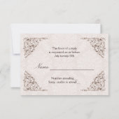 RSVPを結婚するヴィンテージ愛鍵 出欠カード (裏面)