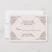 RSVPを結婚するヴィンテージ愛鍵 出欠カード (裏面)