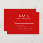 RSVPを結婚する中国のな愛詩の書道 出欠カード (正面/裏面)
