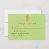 RSVPを結婚する二か国語のパイナップルは2味方しました 出欠カード (正面)