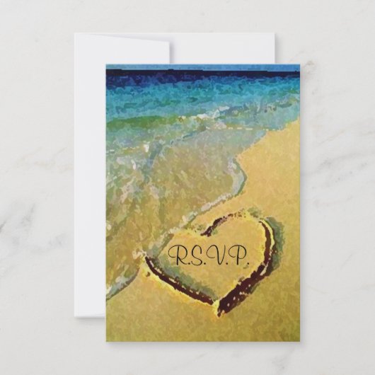RSVPを結婚する塩辛いハート 出欠カード (正面)