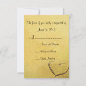 RSVPを結婚する塩辛いハート 出欠カード (裏面)