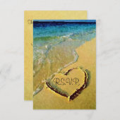 RSVPを結婚する塩辛いハート 出欠カード (正面/裏面)