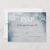 RSVPを結婚する星明かりの月明りの夜モノグラム 出欠カード (正面)