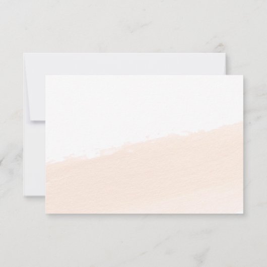 RSVPを結婚する最小主義のブラシ|の赤面のピンクのストライプ 出欠カード (裏面)