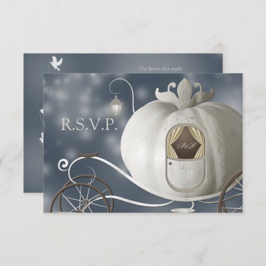 RSVPを結婚する本当のおとぎ話 出欠カード (正面/裏面)