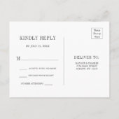 RSVPを結婚する海の青および金ゴールドの夏の下 インビテーションポストカード (裏面)