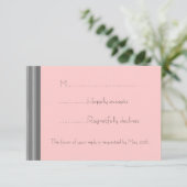 RSVPを結婚する灰色のストライプ 出欠カード (スタンド正面)