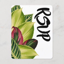 RSVPを結婚する熱帯葉 出欠カード