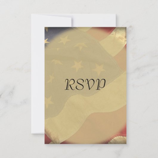 RSVPを結婚する米国旗 出欠カード (裏面)
