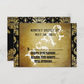 RSVPを結婚する素朴な国 出欠カード (正面/裏面)