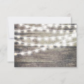 RSVPを結婚する素朴な木およびひもライト 出欠カード (裏面)