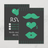 RSVPを結婚する緑の髭 出欠カード (正面/裏面)