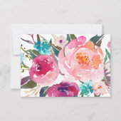 RSVPを結婚する緑豊かな花束 出欠カード (裏面)