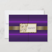 RSVPを結婚する花柄の渦巻 出欠カード (正面)