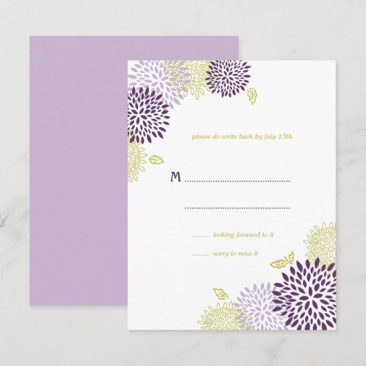 RSVPを結婚する菊 出欠カード (正面/裏面)