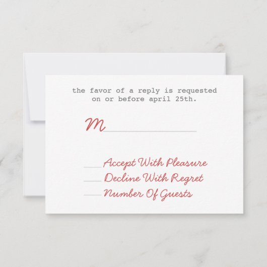 RSVPを結婚する赤いレトロのトレーラー及び旗布 出欠カード (裏面)