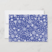 RSVPを結婚する雪片のハートの冬 出欠カード (裏面)