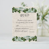 RSVPアイリッシュリネンとシャムロック 出欠カード (スタンド正面)