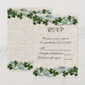 RSVPアイリッシュリネンとシャムロック 出欠カード (正面/裏面)