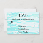 RSVPアクアグリーンプールウォーター抽象芸術背景 出欠カード (裏面)