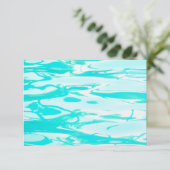 RSVPアクアグリーンプールウォーター抽象芸術背景 出欠カード (スタンド正面)