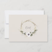 RSVPアネモネフローラBOHOウィッグリース水彩 出欠カード (裏面)