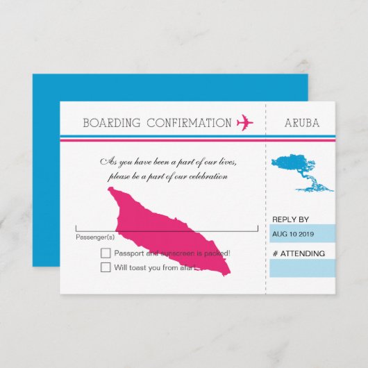 RSVPアルバへの搭乗券 出欠カード (正面/裏面)