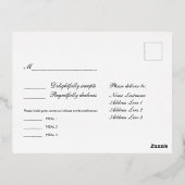 RSVPアールデコクラシックブラック金ゴールド食事はがき 箔シーズンポストカード (裏面)