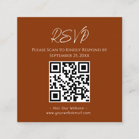 RSVPウェブサイトブルーアゲート金ゴールドグリッター結婚ズスクアール スクエア名刺 (正面)