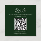 RSVPウェブサイトブルー&グリーンアゲートウェディング スクエア名刺 (正面)