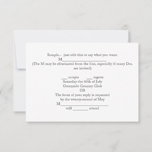 RSVPウエスタンカントリーウマ結婚ーズ 出欠カード (裏面)