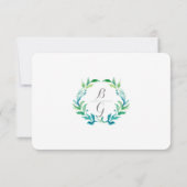 RSVPウォーターカラーローレルユーカリプトゥスリーフリースアート 出欠カード (裏面)