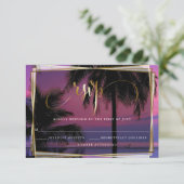 RSVPエキゾチック結婚トロピカルナイトBarefootBride™ 出欠カード (スタンド正面)