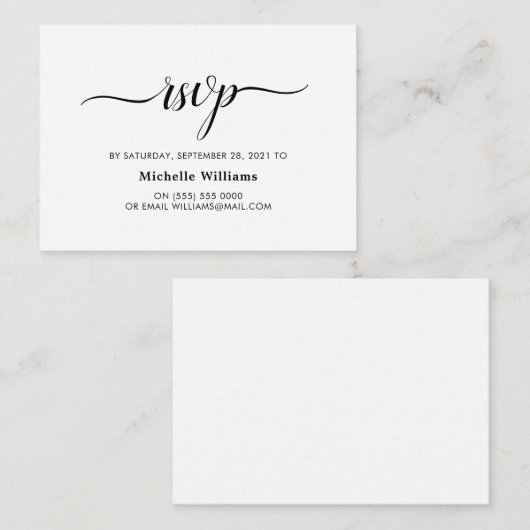 RSVPエレガントエンクシンプルロージャ エンクロージャーカード (正面/裏面)