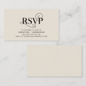 RSVPエレガントクラシックはBlack and Creamに応答 エンクロージャーカード (正面/裏面)