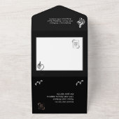 RSVPエレガント付き音楽結婚テーマ オールインワン招待状 (外側)