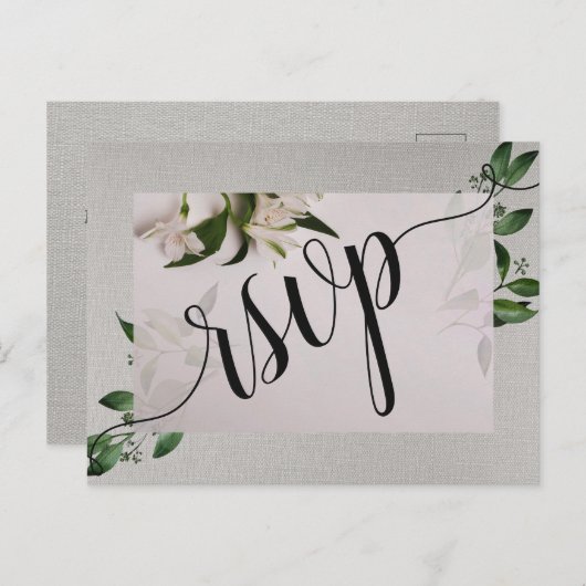 RSVPエレガント招待状はがき インビテーションポストカード (正面/裏面)