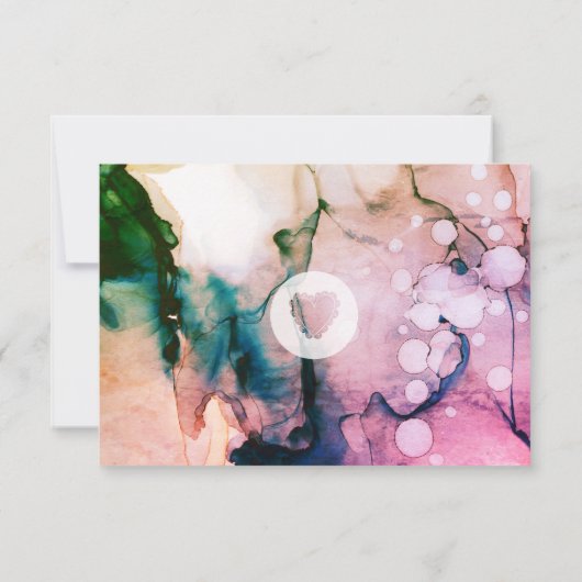 *~* RSVPエレガント水モダン色結婚の 出欠カード (裏面)