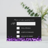 RSVPエレガントSweet sixteenきらめくライト紫 出欠カード (スタンド正面)