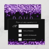 RSVPエレガントSweet sixteenきらめくライト紫 出欠カード (正面/裏面)