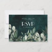 RSVPエンクロージャカードの緑のリース 出欠カード (正面)
