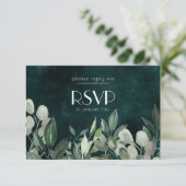 RSVPエンクロージャカードの緑のリース 出欠カード (スタンド正面)