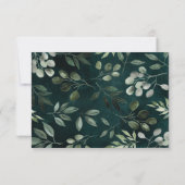 RSVPエンクロージャカードの緑のリース 出欠カード (裏面)