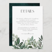 RSVPエンクロージャカードの緑のリース 招待状 (正面/裏面)