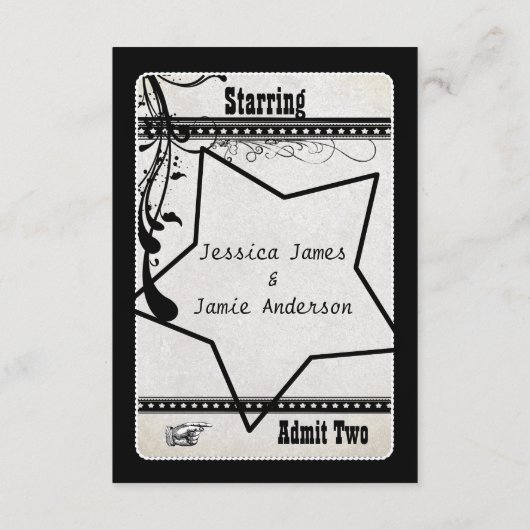 RSVPエンクロージャカード2枚のヴィンテージショービルを許可 エンクロージャーカード (裏面)