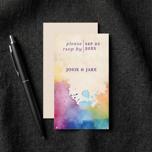 RSVPエンク絵を描ロージャカードの明るいスプラッシュ エンクロージャーカード