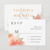 RSVPオレンジアイスフローラ2 -シンプル 出欠カード (正面/裏面)