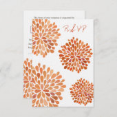 RSVPオレンジオータムフローラ開花ズ結婚カード 出欠カード (正面/裏面)